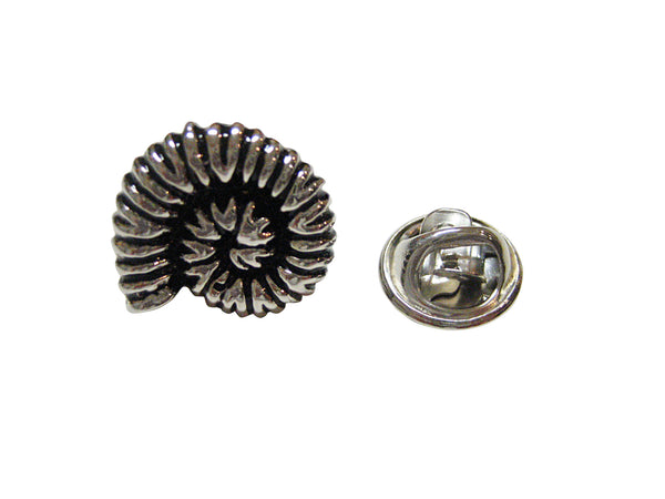 Textured Ammonite Fossil Design Lapel Pin