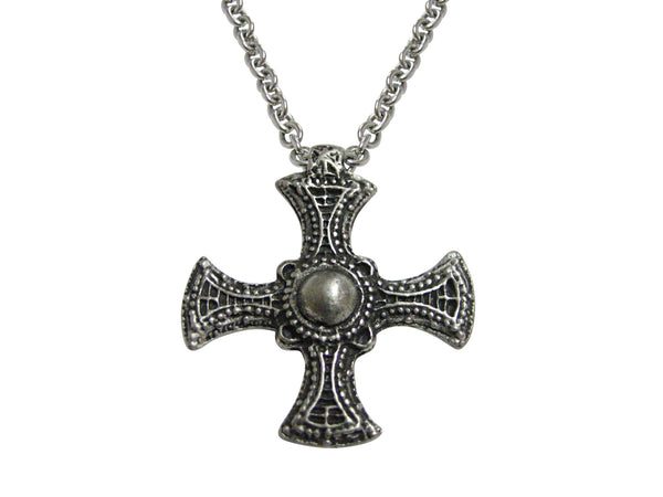 Textured Ancient Celtic Cross Pendant Necklace