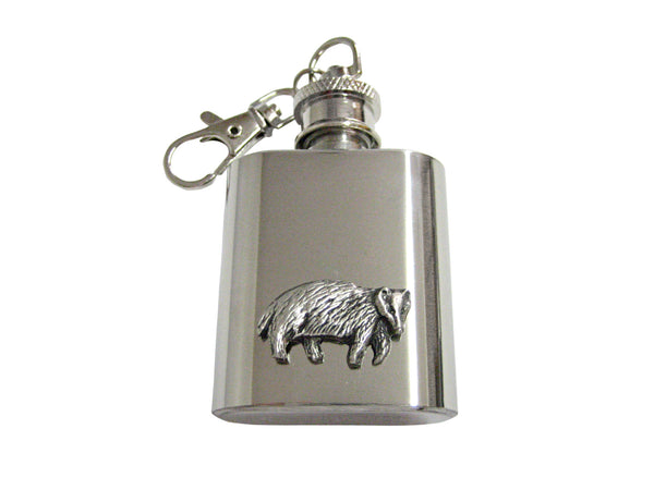 Textured Badger 1 Oz. Stainless Steel Key Chain Flask