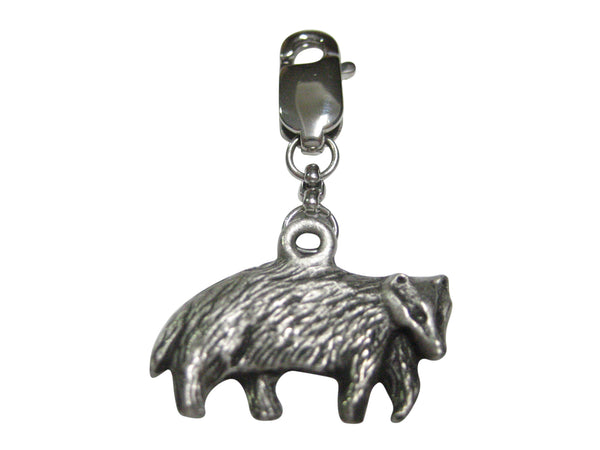 Textured Badger Pendant Zipper Pull Charm