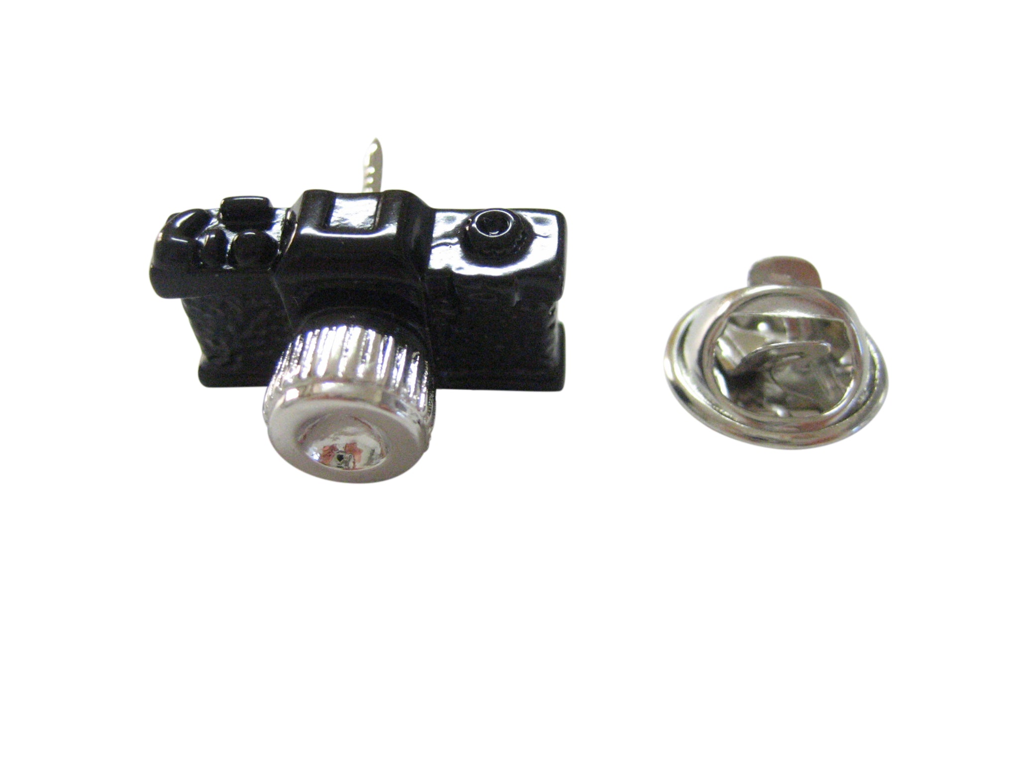 Textured Black Photography Camera Lapel Pin