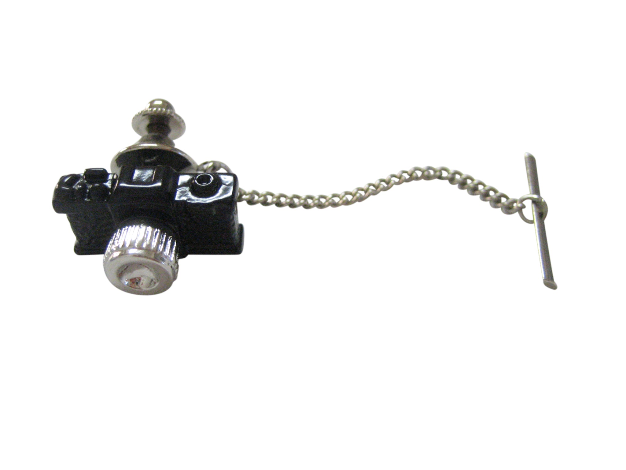 Textured Black Photography Camera Tie Tack