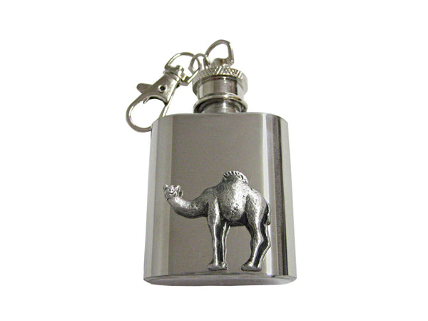 Textured Camel 1 Oz. Stainless Steel Key Chain Flask