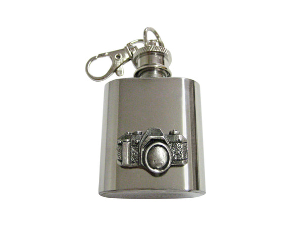 Textured Camera 1 Oz. Stainless Steel Key Chain Flask
