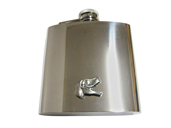 Textured Dinosaur Head 6 Oz. Stainless Steel Flask