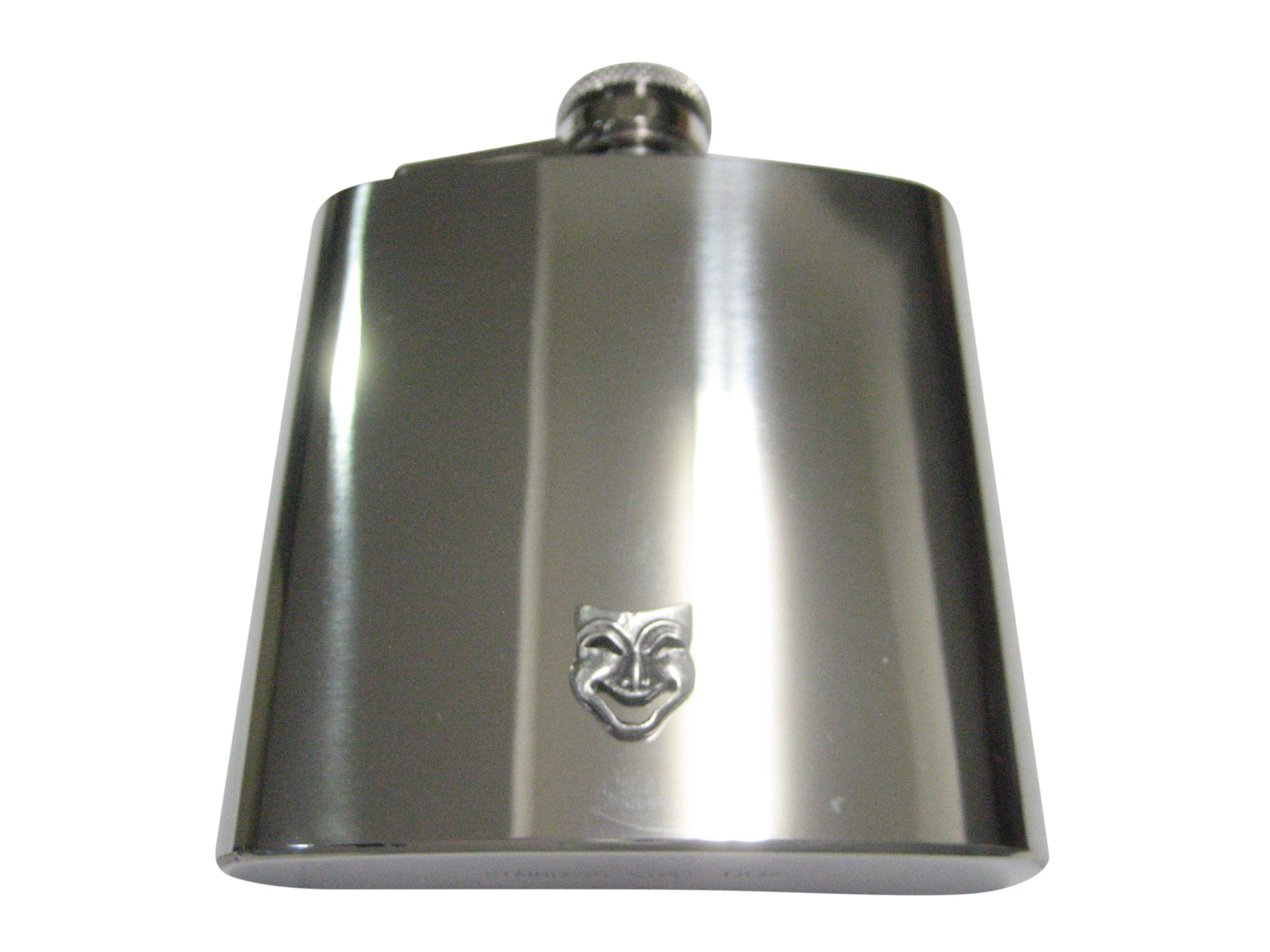 Textured Drama Happy Mask 6oz Flask