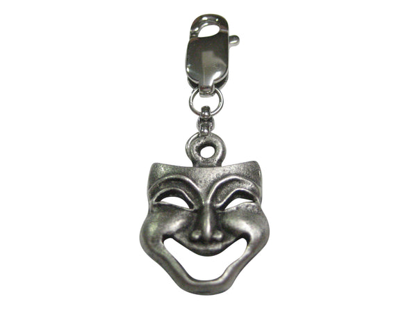 Textured Drama Happy Mask Pendant Zipper Pull Charm