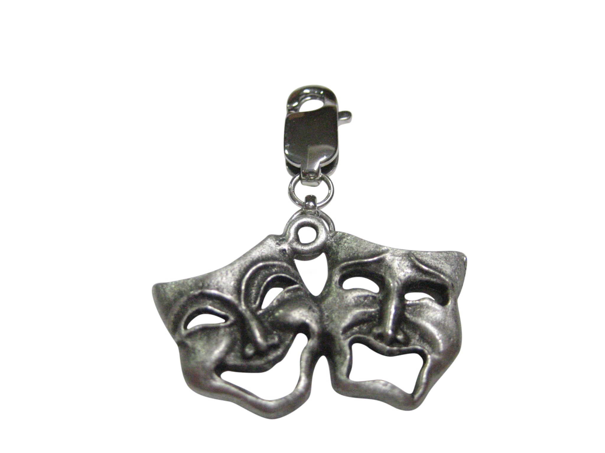 Textured Drama Happy and Sad Mask Pendant Zipper Pull Charm