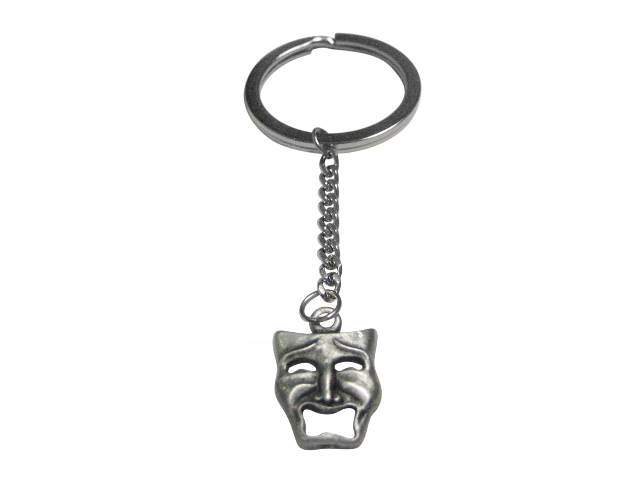 Textured Drama Sad Mask Pendant Keychain