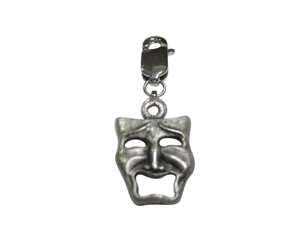 Textured Drama Sad Mask Pendant Zipper Pull Charm