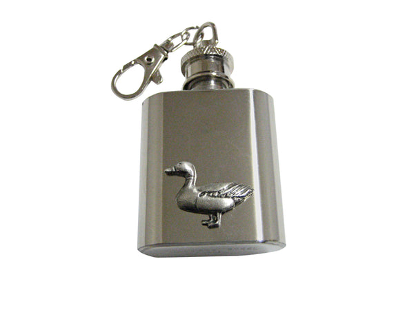 Textured Duck Bird 1 Oz. Stainless Steel Key Chain Flask