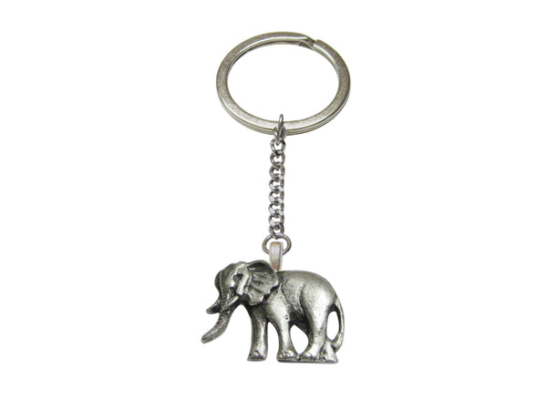Textured Elephant Pendant Keychain