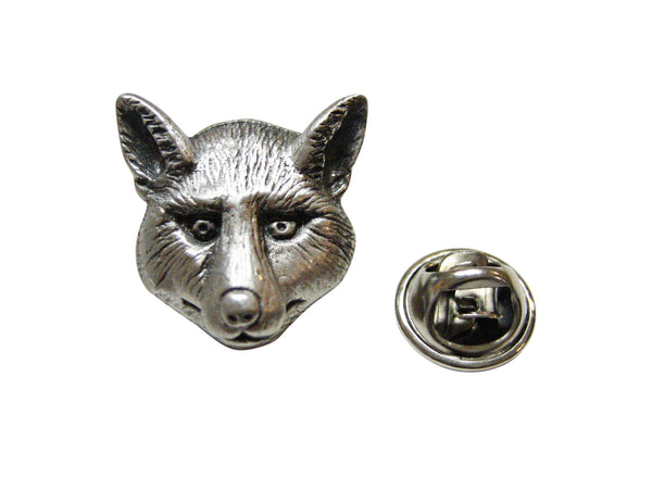 Textured Fox Head Lapel Pin