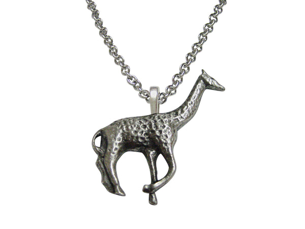Textured Giraffe Pendant Necklace