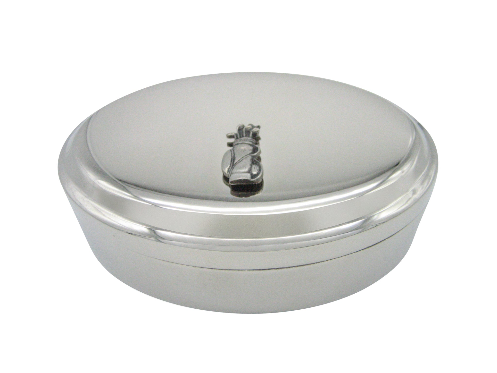 Textured Golf Club Pendant Oval Trinket Jewelry Box