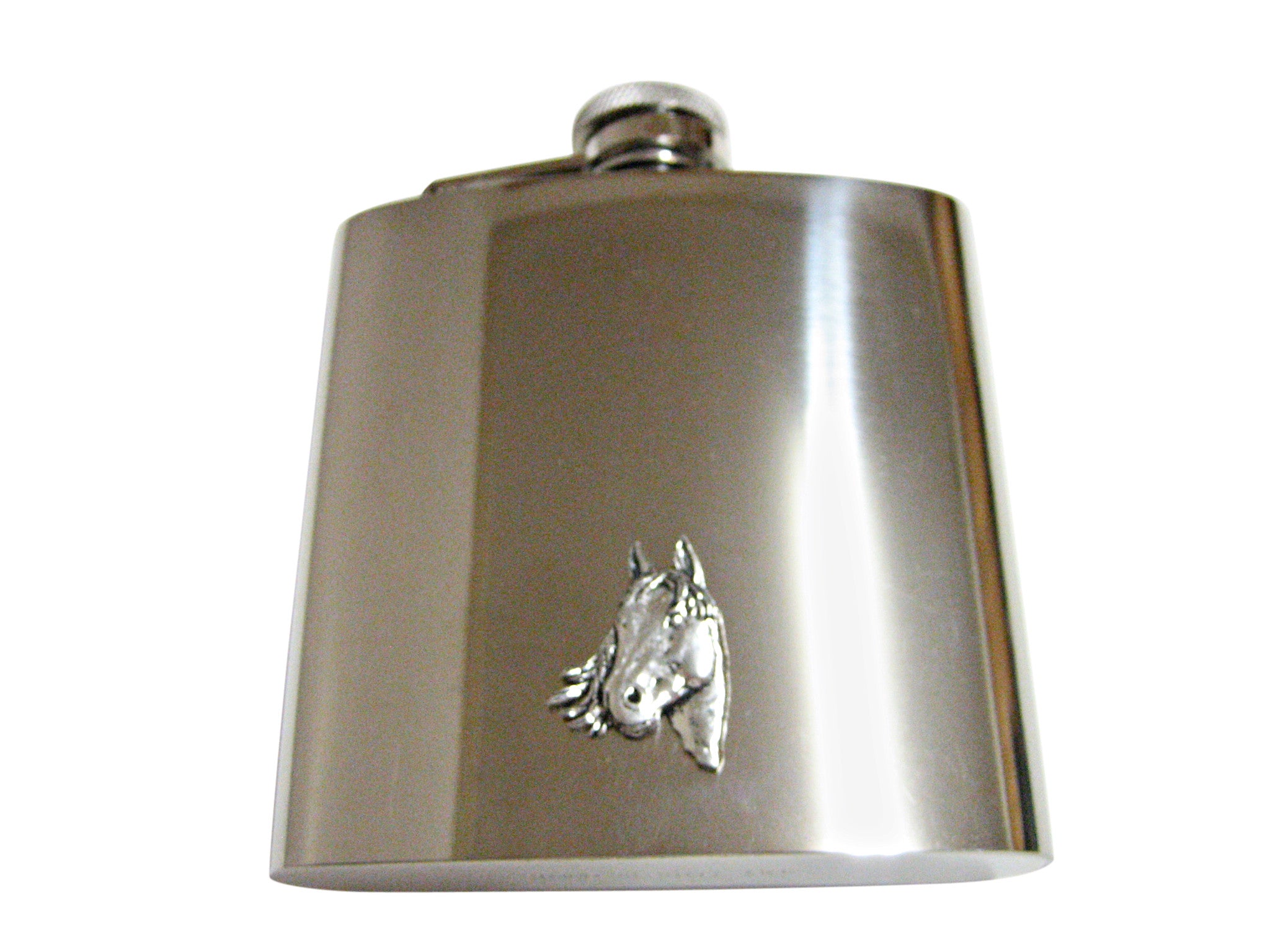Textured Horse Head 6 Oz. Stainless Steel Flask