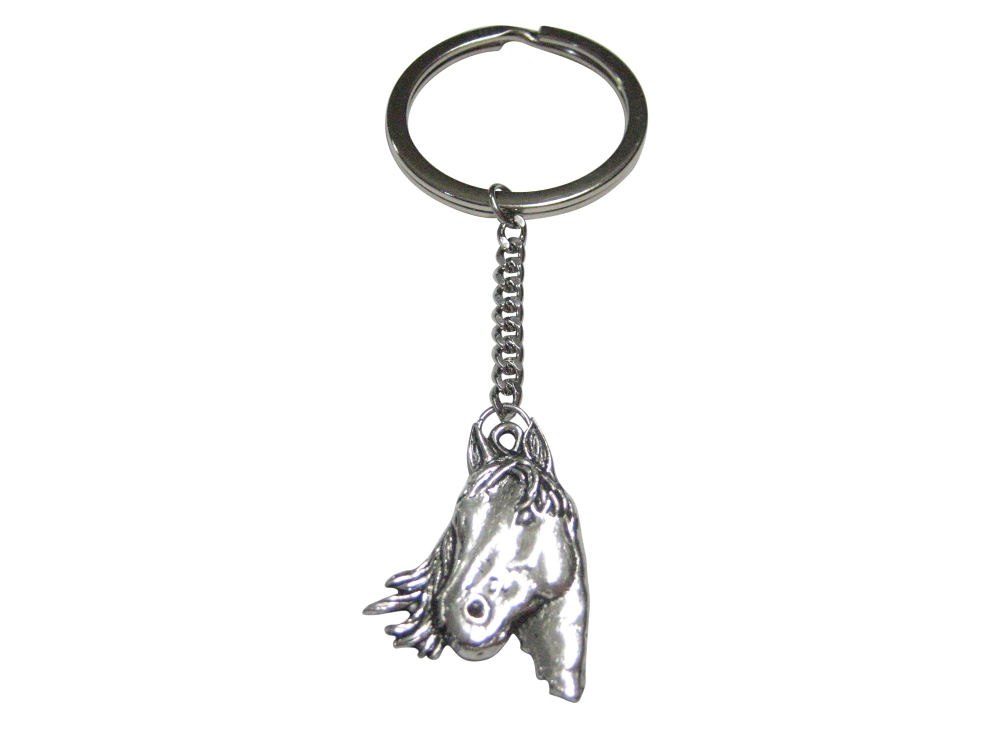 Textured Horse Head Pendant Keychain