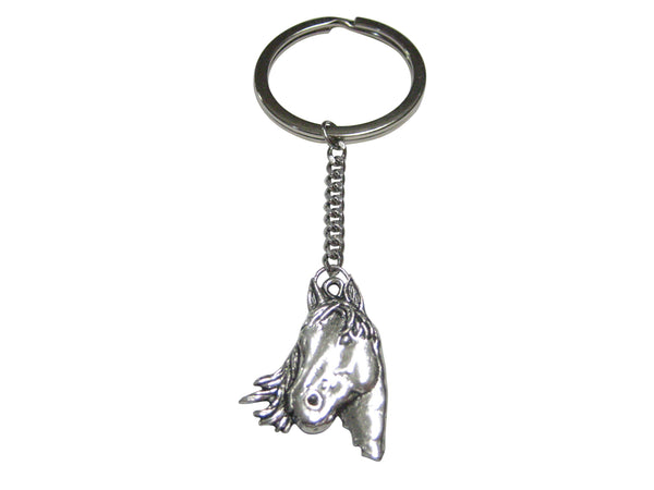 Textured Horse Head Pendant Keychain