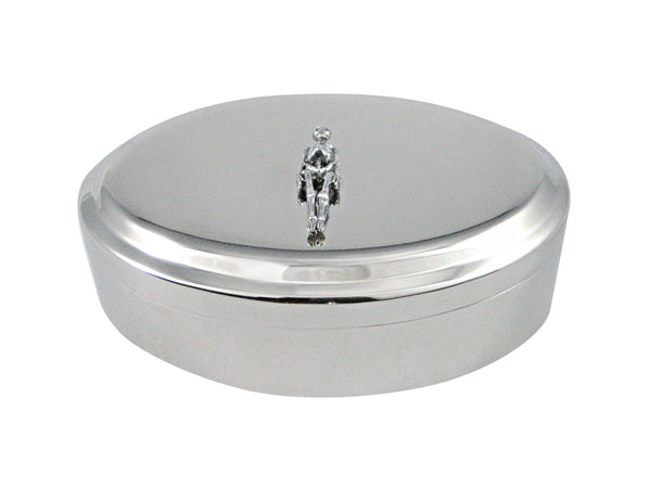 Textured Human Skeleton Pendant Oval Trinket Jewelry Box