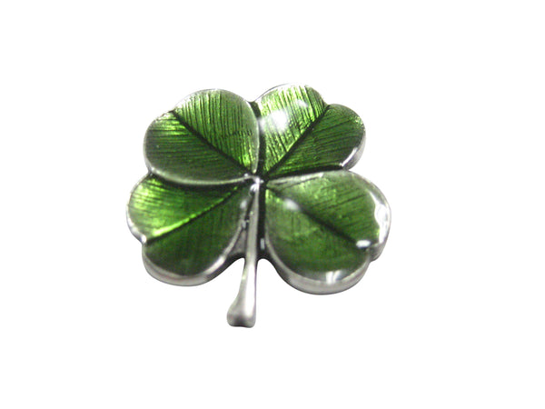 Textured Lucky Green Four Leaf Clover Magnet