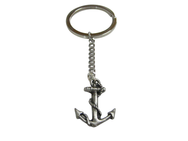 Textured Nautical Anchor Pendant Keychain
