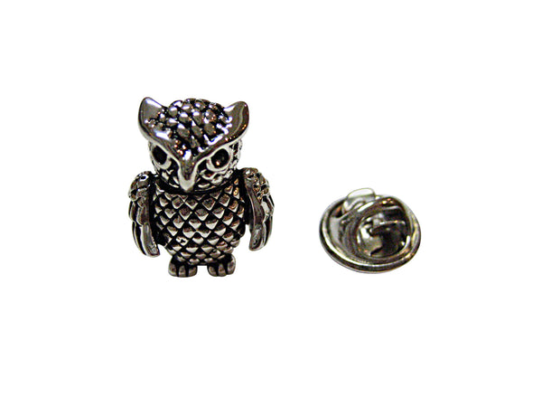 Textured Owl Bird Lapel Pin