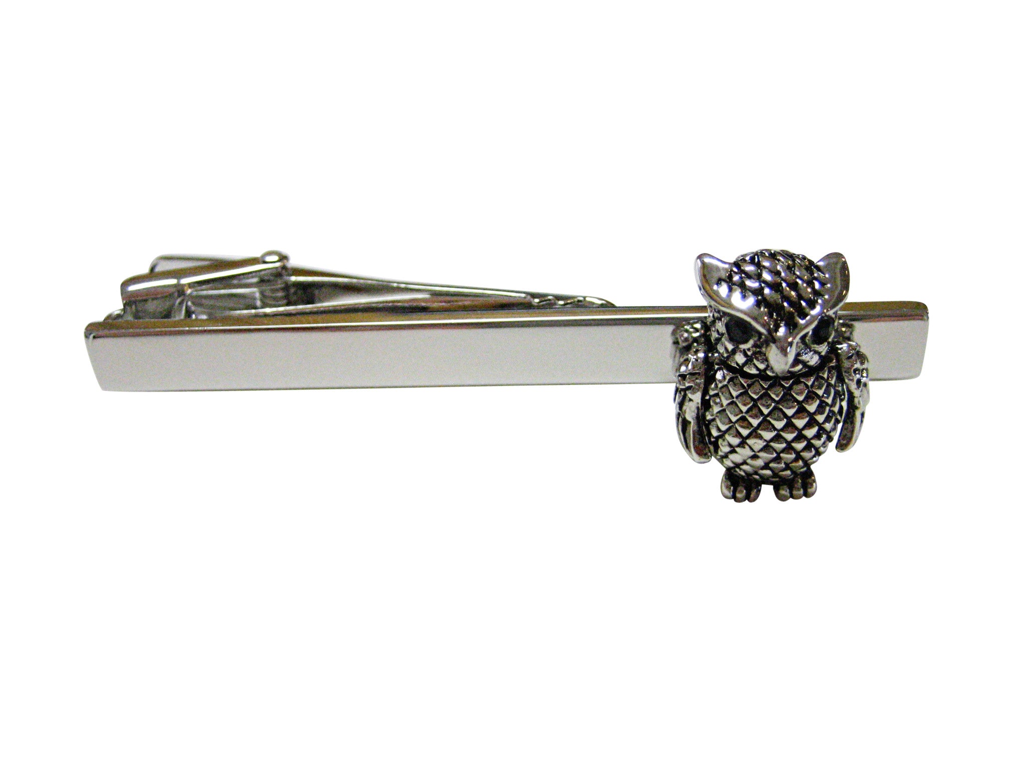Textured Owl Bird Square Tie Clip