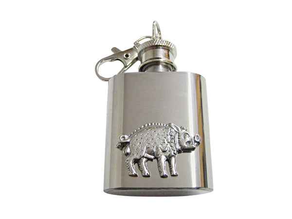 Textured Pig 1 Oz. Stainless Steel Key Chain Flask