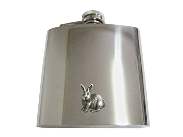 Textured Rabbit Hare 6 Oz. Stainless Steel Flask
