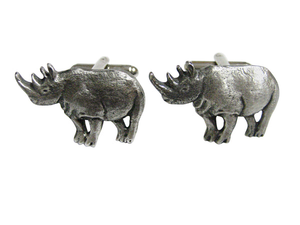 Textured Rhino Pendant Cufflinks