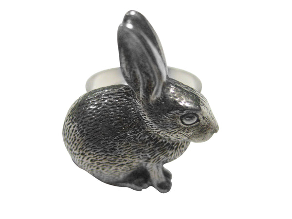 Textured Round Hare Rabbit Adjustable Size Fashion Ring