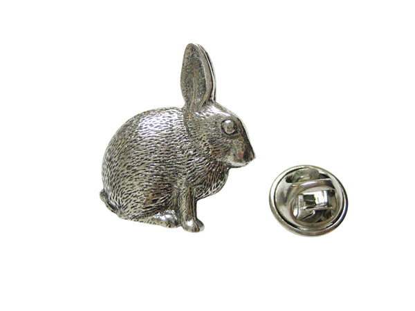 Textured Round Hare Rabbit Lapel Pin