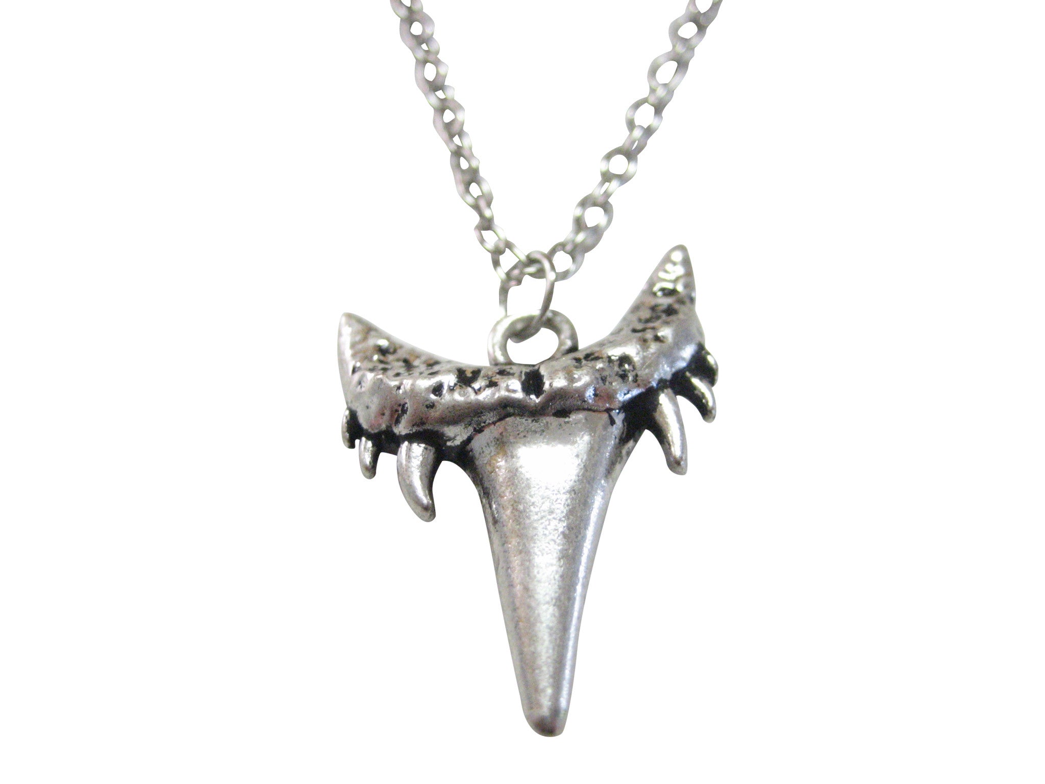 Textured Shark Tooth Pendant Necklace