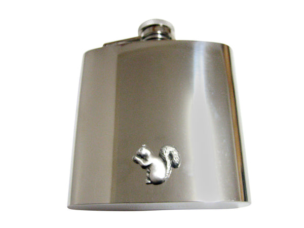 Textured Squirrel 6 Oz. Stainless Steel Flask