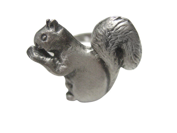 Textured Squirrel Adjustable Size Fashion Ring