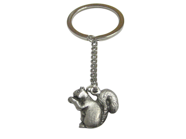 Textured Squirrel Pendant Keychain