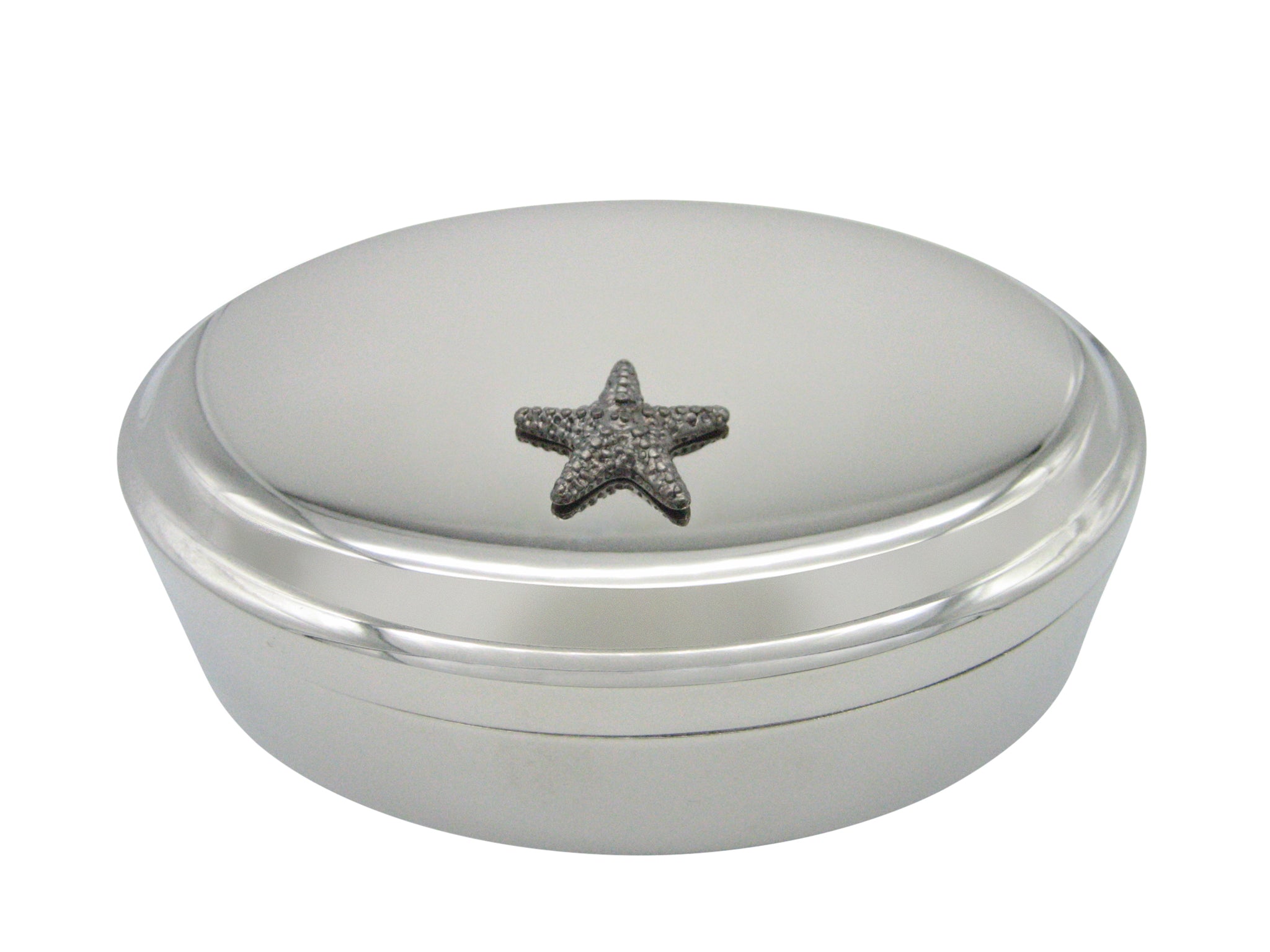 Textured Starfish Pendant Oval Trinket Jewelry Box