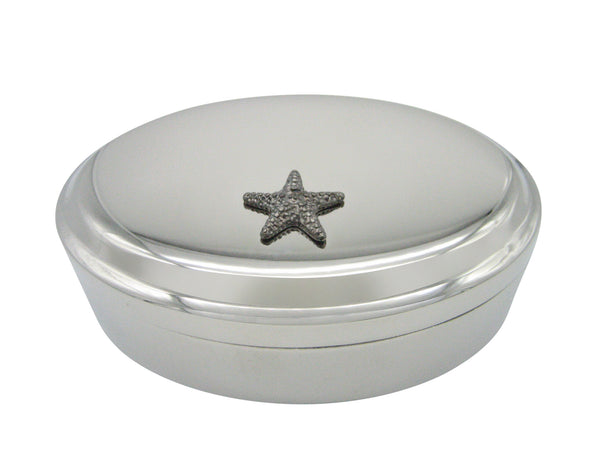 Textured Starfish Pendant Oval Trinket Jewelry Box