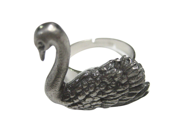 Textured Swan Bird Adjustable Size Fashion Ring