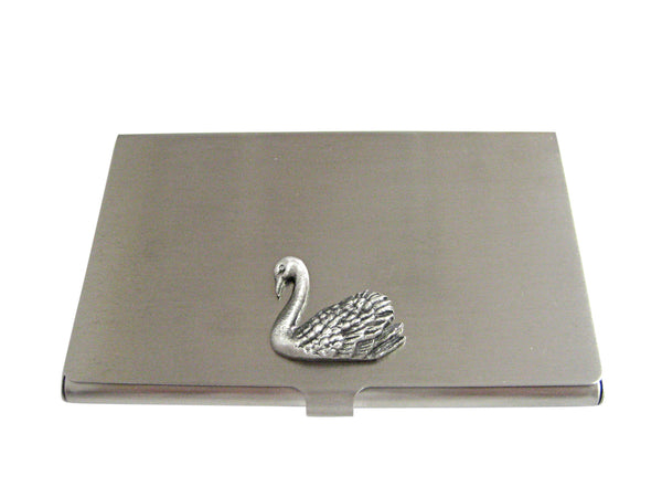 Textured Swan Bird Business Card Holder
