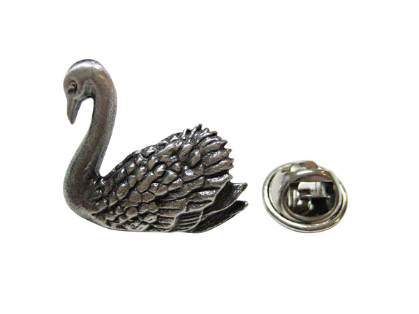Textured Swan Bird Lapel Pin