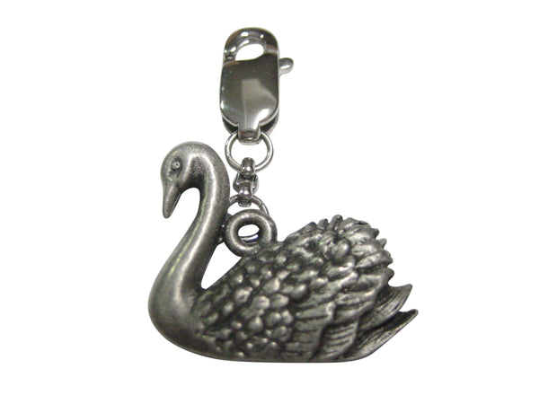 Textured Swan Bird Pendant Zipper Pull Charm
