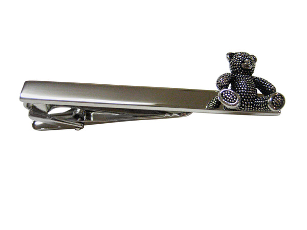 Textured Teddy Bear Square Tie Clip