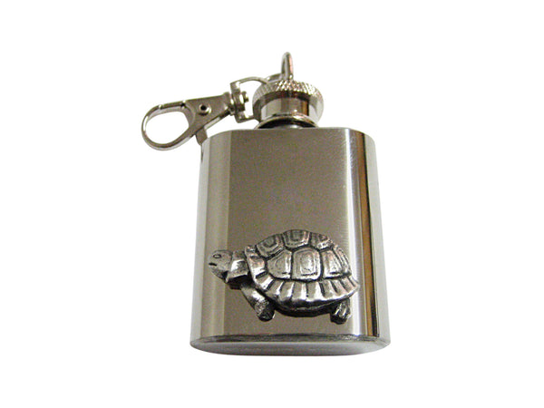 Textured Turtle Tortoise 1 Oz. Stainless Steel Key Chain Flask