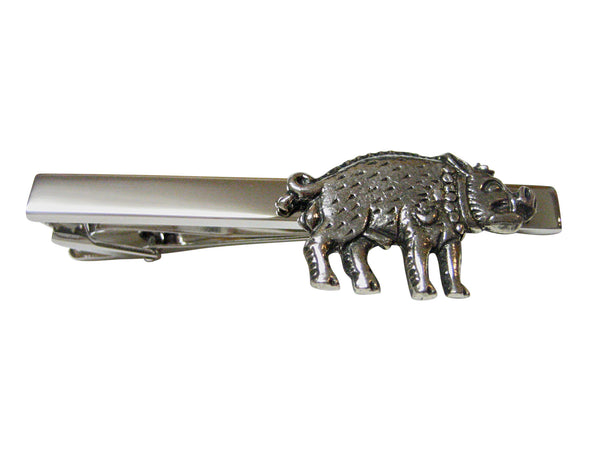 Textured Wild Boar Square Tie Clip