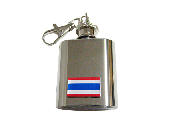 Thailand Flag Pendant 1 Oz. Stainless Steel Key Chain Flask