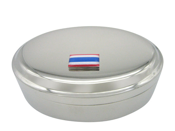 Thailand Flag Pendant Oval Trinket Jewelry Box