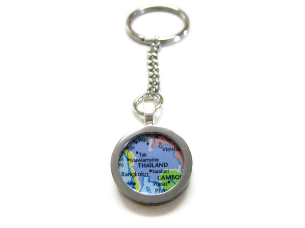 Thailand Map Pendant Keychain