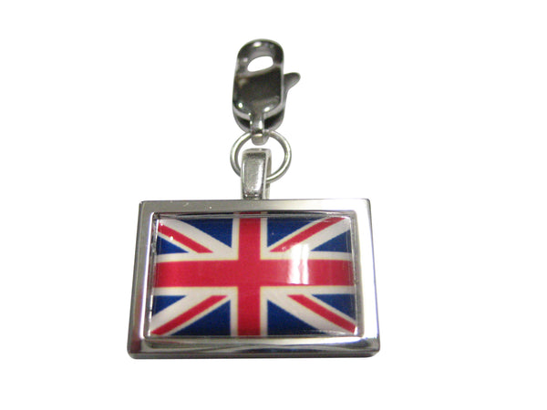 Thick Bordered United Kingdom Union Jack Great Britain Flag Pendant Zipper Pull Charm