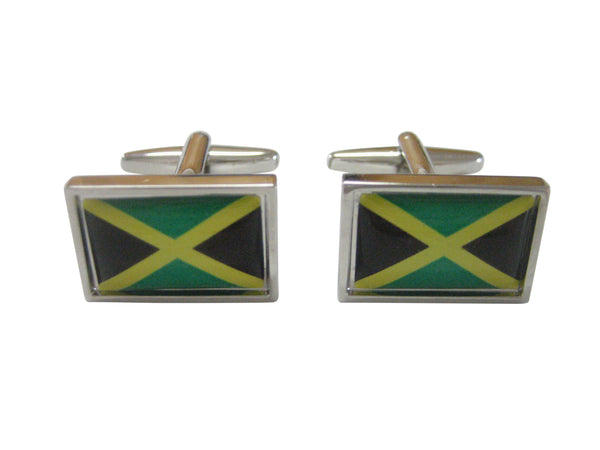 Thick Bordered Jamaica Flag Cufflinks